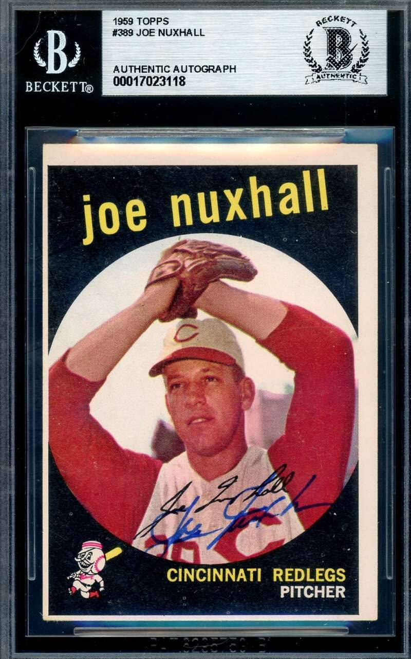 Joe Nuxhall Beckett BAS Vintage Signed 1959 Topps Autograph
