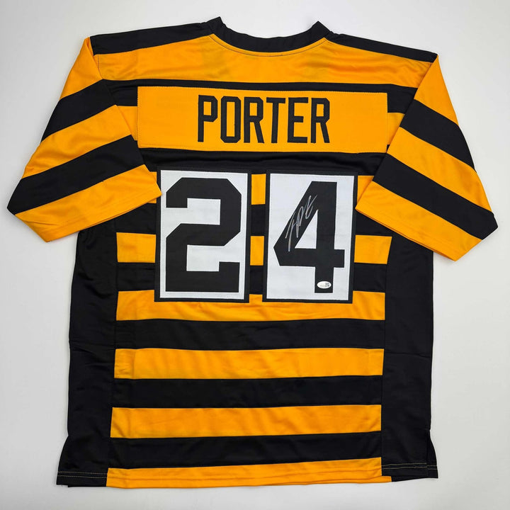 Autographed/Signed Joey Porter Jr. Pittsburgh Bumble Bee Jersey JSA COA