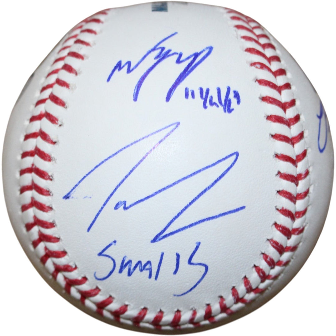 Sandlot Signed OML Baseball Patrick Renna +6 Character Name Beckett 50747