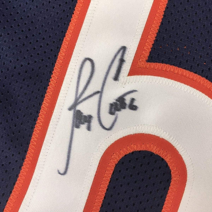 Framed Autographed/Signed Jay Cutler 35x39 Chicago Blue Jersey PSA/DNA COA