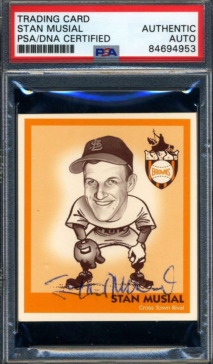 Stan Musial PSA DNA Signed 1998 St. Louis Browns Heads Up Autograph