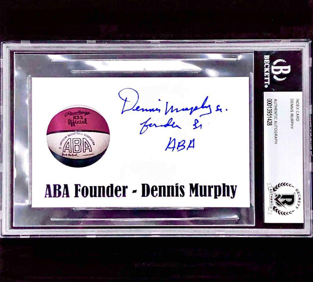 Dennis Murphy "Founder ABA" autograph signed basketball index card BAS Beckett