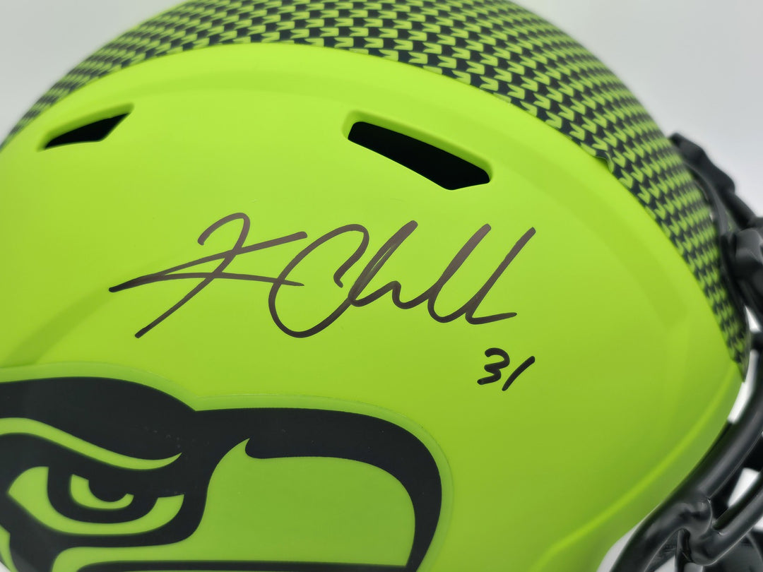 Kam Chancellor Auto Seahawks Rave Green Full Size Speed Replica Helmet Beckett