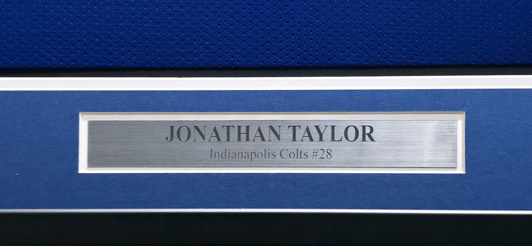 Jonathan Taylor Signed Framed Colts Blue Jersey Beckett BAS Witness
