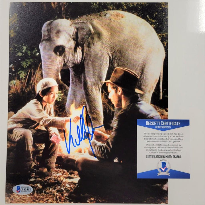 Jonathan Ke Quan signed Indiana Jones 8x10 photo autograph ~ Beckett BAS COA