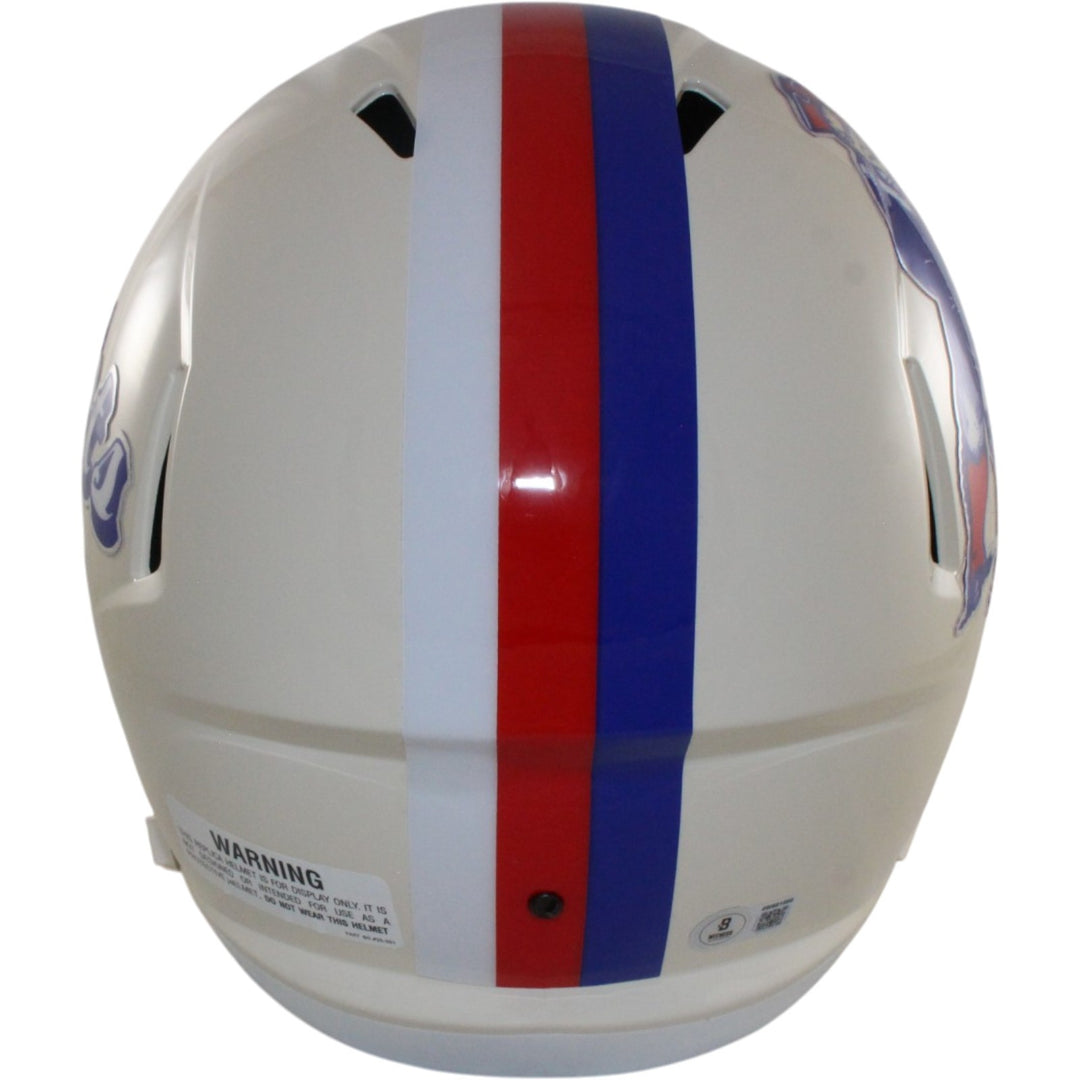 Darrelle Revis Autographed New England Patriots F/S Retro Helmet Beckett 56471