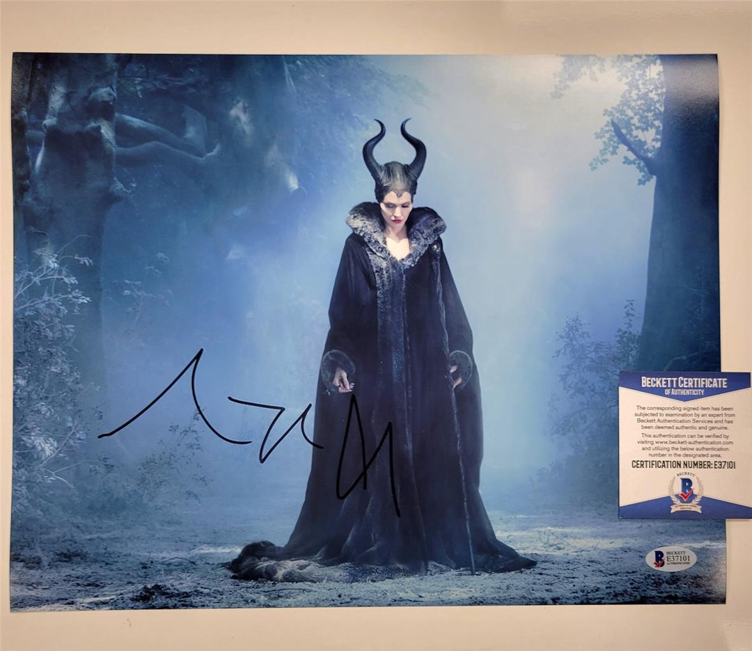 Angelina Jolie signed Maleficent 11x14 photo autograph ~ Beckett BAS COA