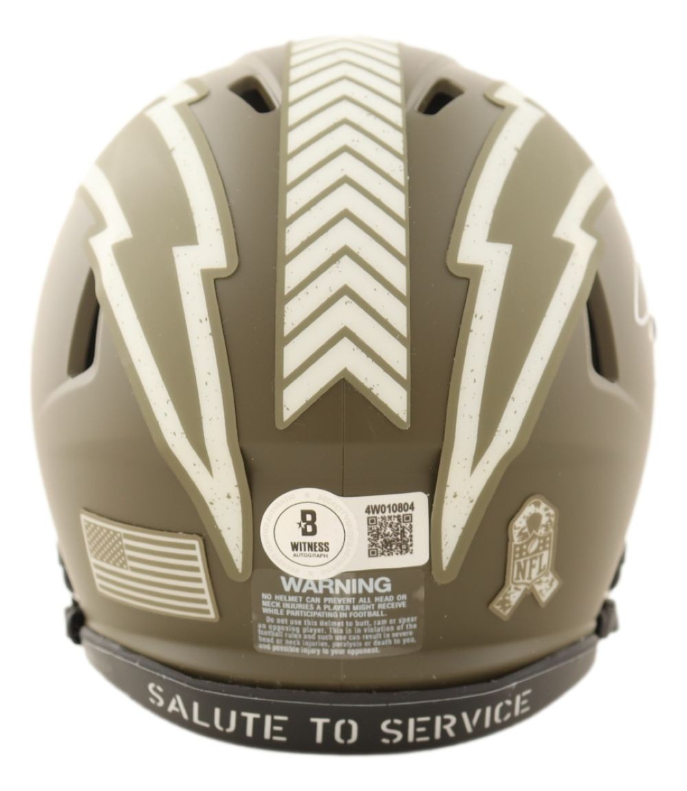 LaDainian Tomlinson Signed Chargers Salute To Service Mini Speed Helmet BAS