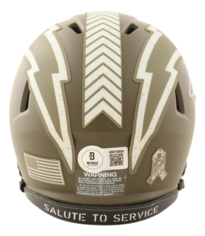 LaDainian Tomlinson Signed Chargers Salute To Service Mini Speed Helmet BAS