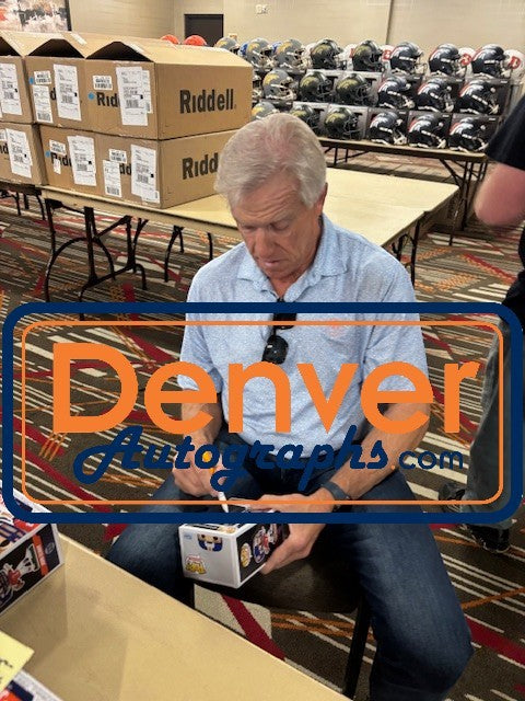 John Elway Autographed Denver Broncos Funko Pop! #332 Beckett Witness 55208