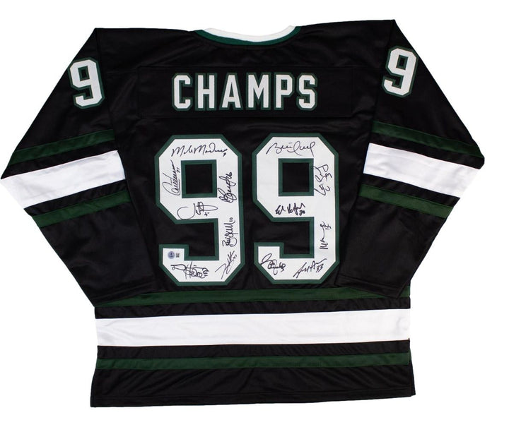 1999 Dallas Stars Team (13) Signed Black Champions Hockey Jersey BAS