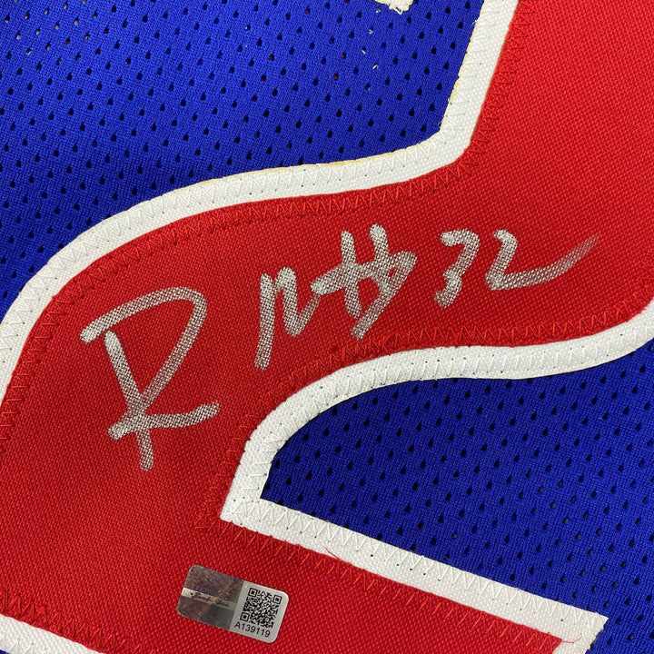 Autographed/Signed Richard Rip Hamilton Detroit Blue Jersey JSA COA