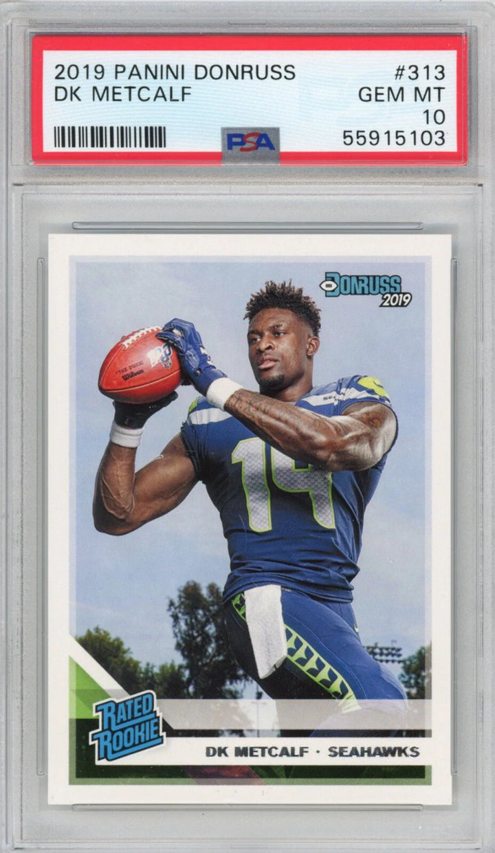Graded 2019 Panini Donruss DK D.K. Metcalf #313 Rookie RC Football Card PSA 10
