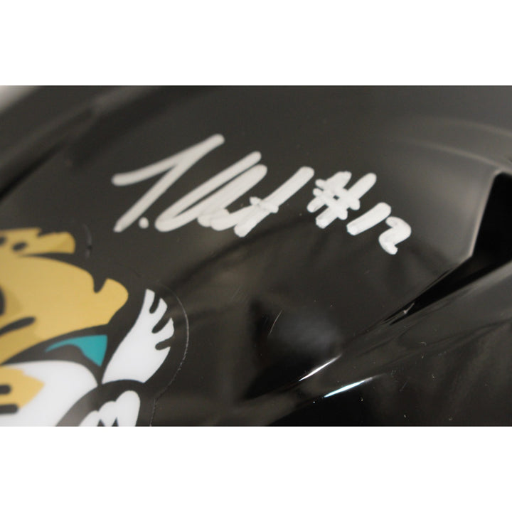 Travis Hunter Signed Jacksonville Jaguars Mid-Size Midi Helmet Beckett W 53328