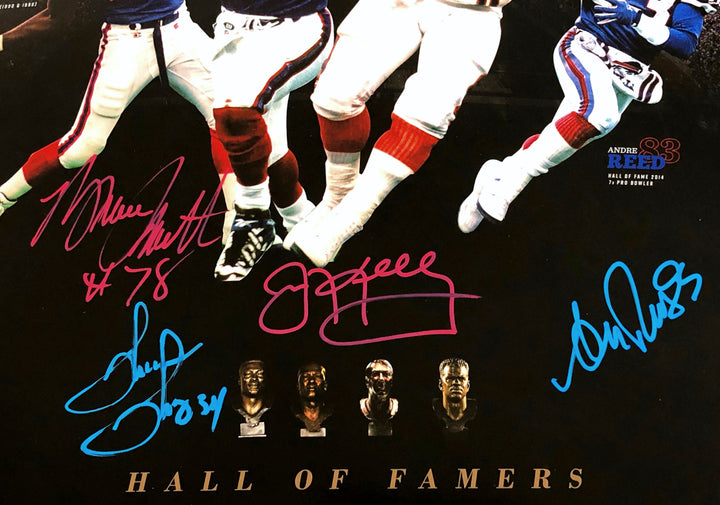 Buffalo Bills HOFers Signed 16x20 Photo #/25 JSA COA Jim Kelly Reed Smith Thomas