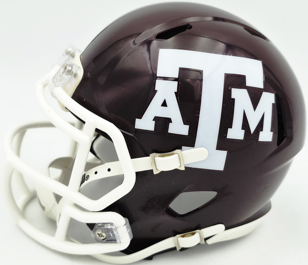 Johnny Manziel Signed Texas A&M Aggies Maroon Speed Mini Helmet Beckett Witness