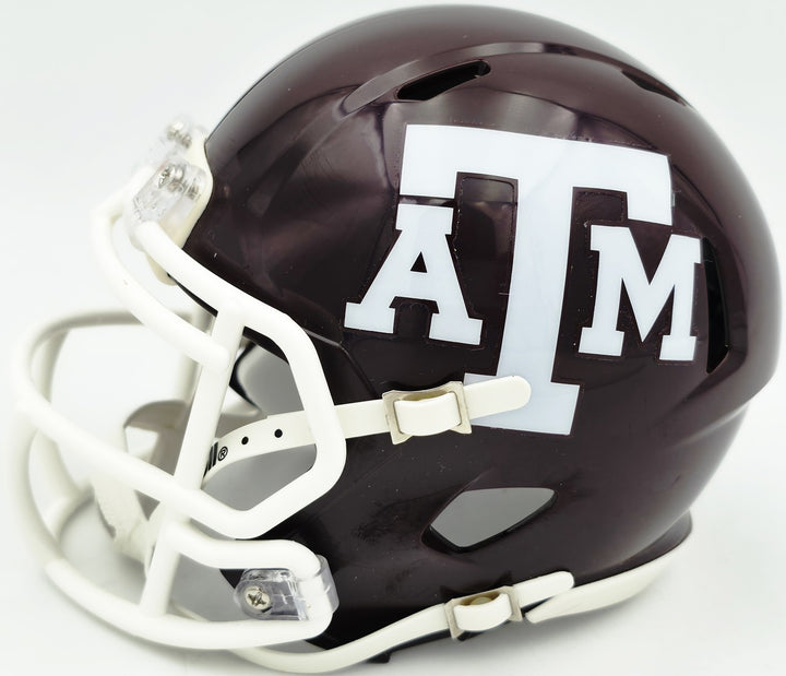 Johnny Manziel Signed Texas A&M Aggies Maroon Speed Mini Helmet Beckett Witness
