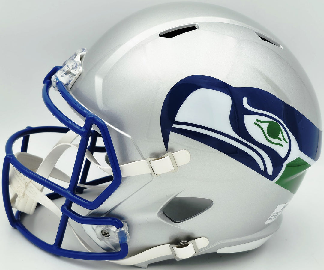 Nick Emmanwori Auto Seahawks Throwback Silver Full Size Speed Rep Helmet Beckett