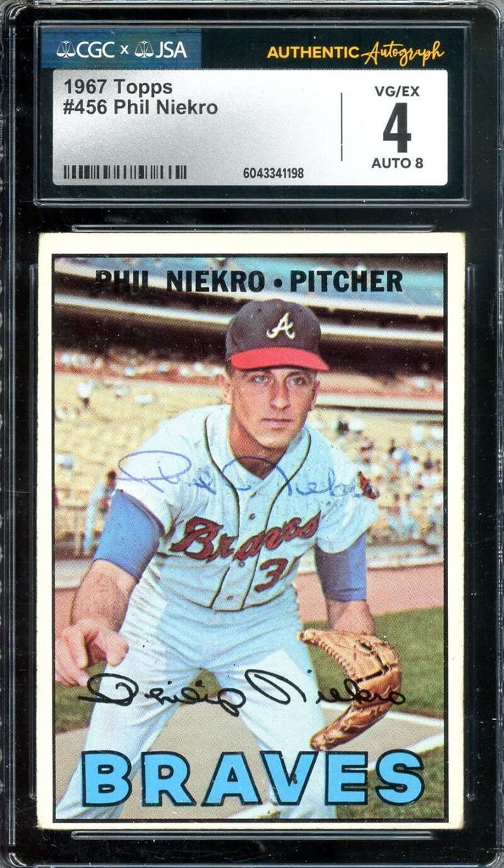 Phil Niekro CGC JSA Coa Signed 1967 Topps Autograph