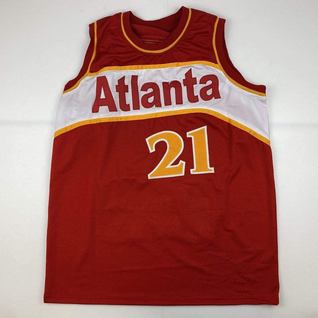 Autographed/Signed Dominique Wilkins Atlanta Red Stat Basketball Jersey PSA/DNA
