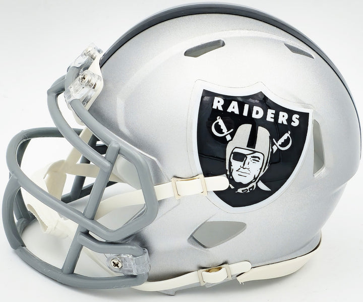 Davante Adams Signed Las Vegas Raiders Silver Speed Mini Helmet Beckett Witness