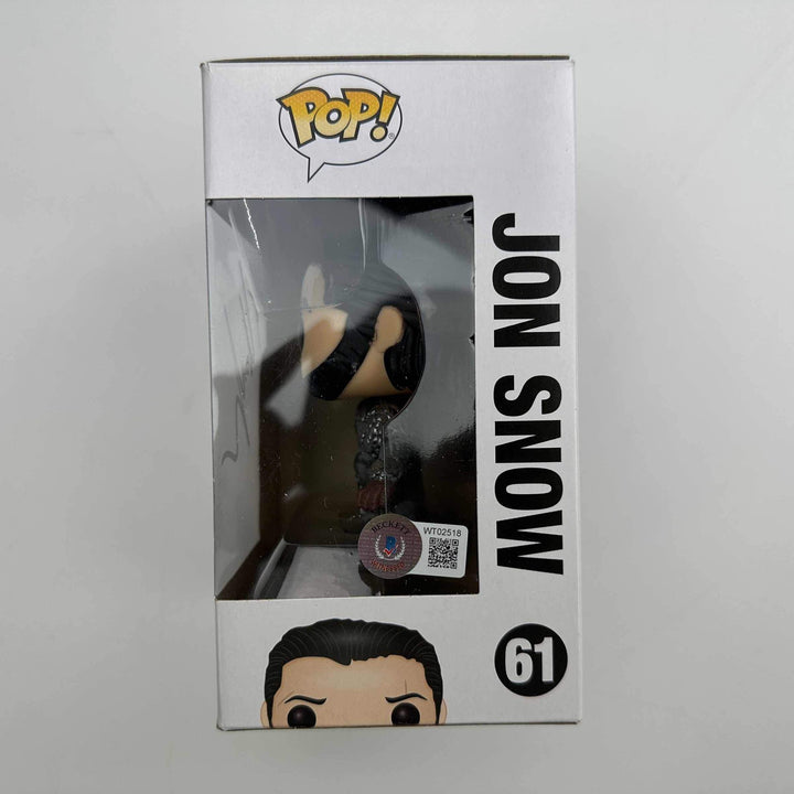 Autographed/Signed Kit Harrington Jon Snow #61 GoT Funko Pop Figurine BAS COA
