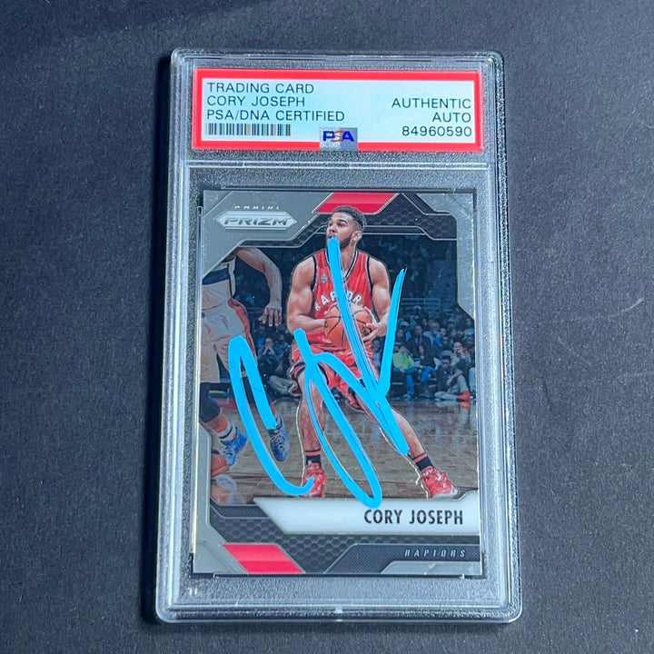 2016-17 Panini Prizm #218 Corey Joseph Signed Card AUTO PSA Slabbed Raptors