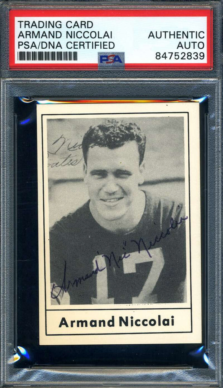 Armand Niccolai PSA DNA Signed 1977 Touchdown Club Autograph