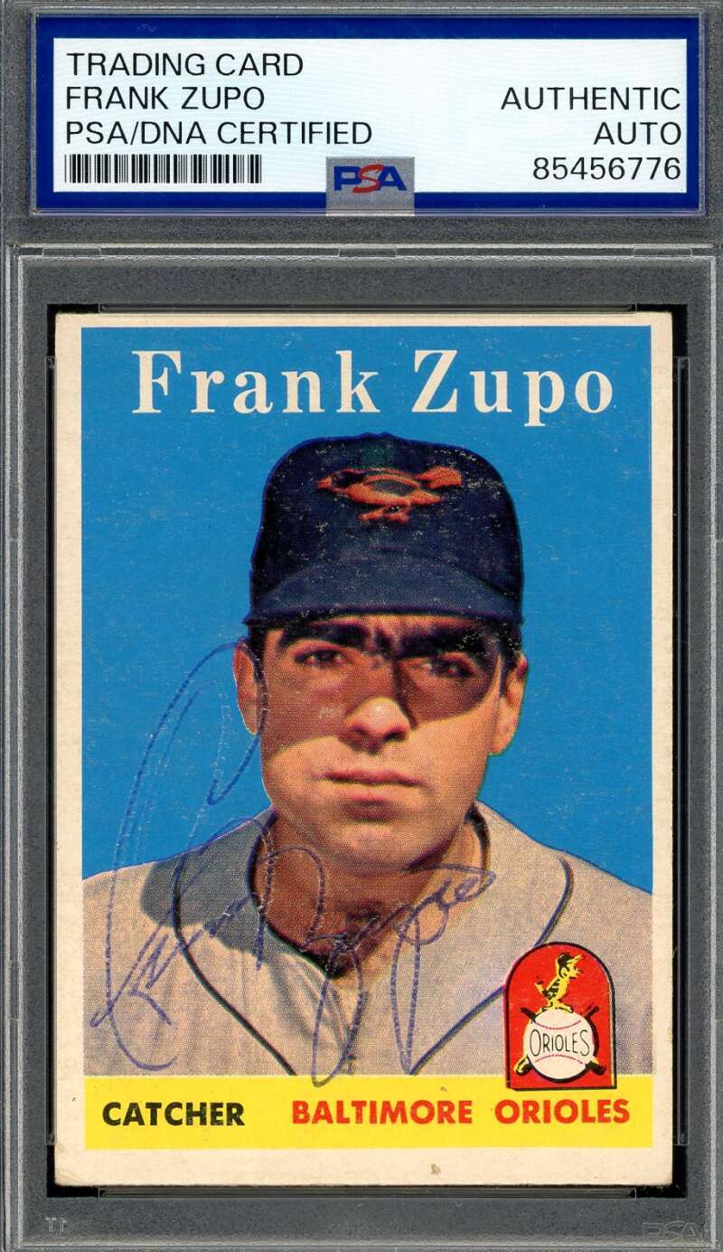 Frank Zupo PSA DNA Vintage Signed 1958 Topps Key Card Autograph