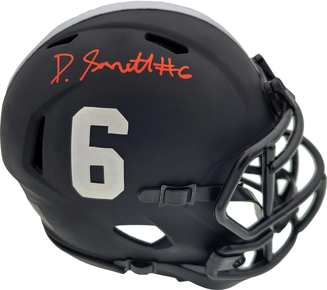 Devonta Smith Signed Eclipse Black Alabama Crimson Tide Speed Mini Helmet