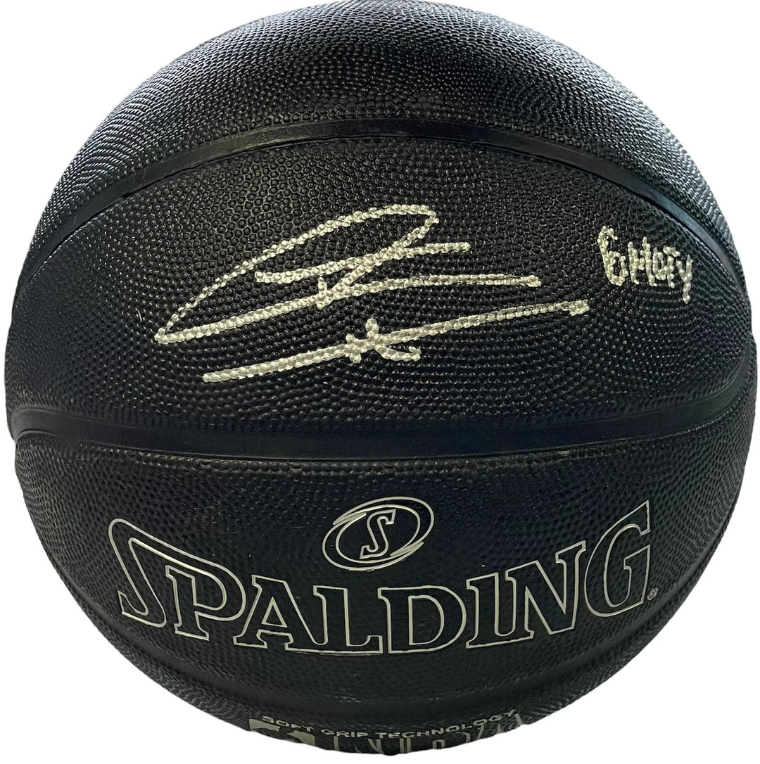 Tyler Herro "6MOY" Autographed Spalding Black I/O Basketball (JSA)