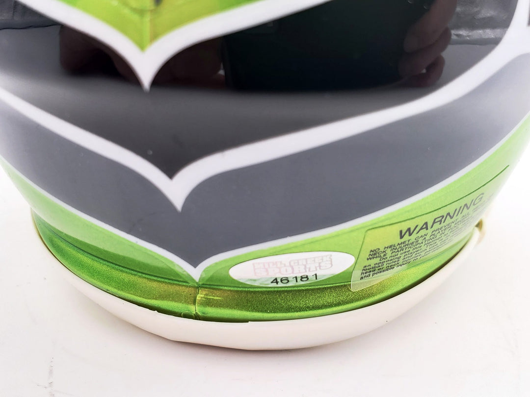 Tyler Lockett Signed Seattle Seahawks Flash Green Speed Mini Helmet MCS Holo