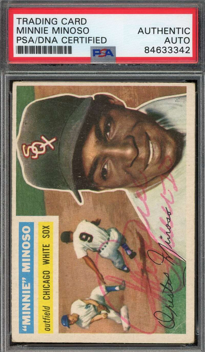 Minnie Minoso PSA DNA Signed 1956 Topps Autograph