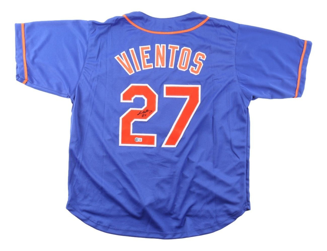 Mark Vientos New York Signed Blue Baseball Jersey BAS