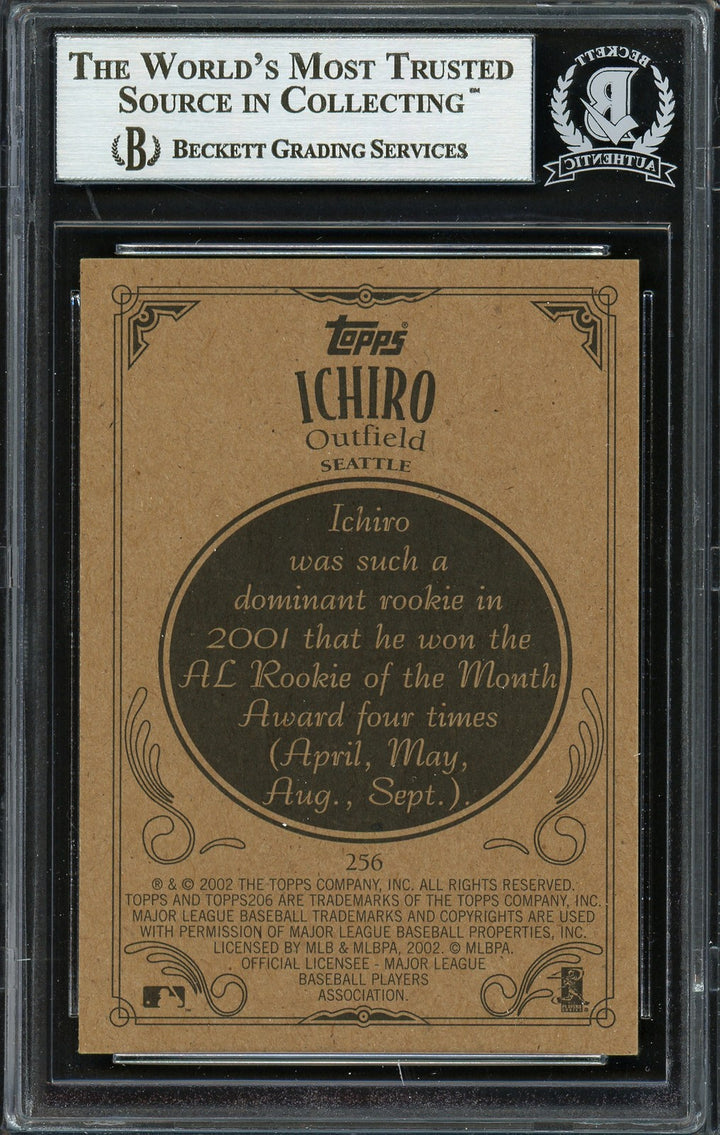 Ichiro Suzuki Signed 2002 Topps 206 Card 256C Seattle Mariners Beckett