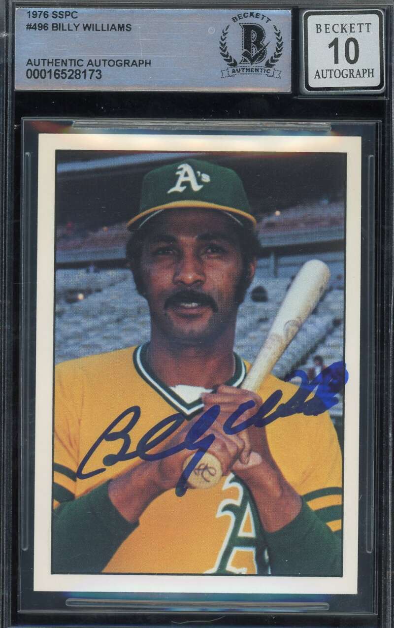 Billy Williams Gem Mint 10 Beckett BAS Signed 1976 SSPC Autograph