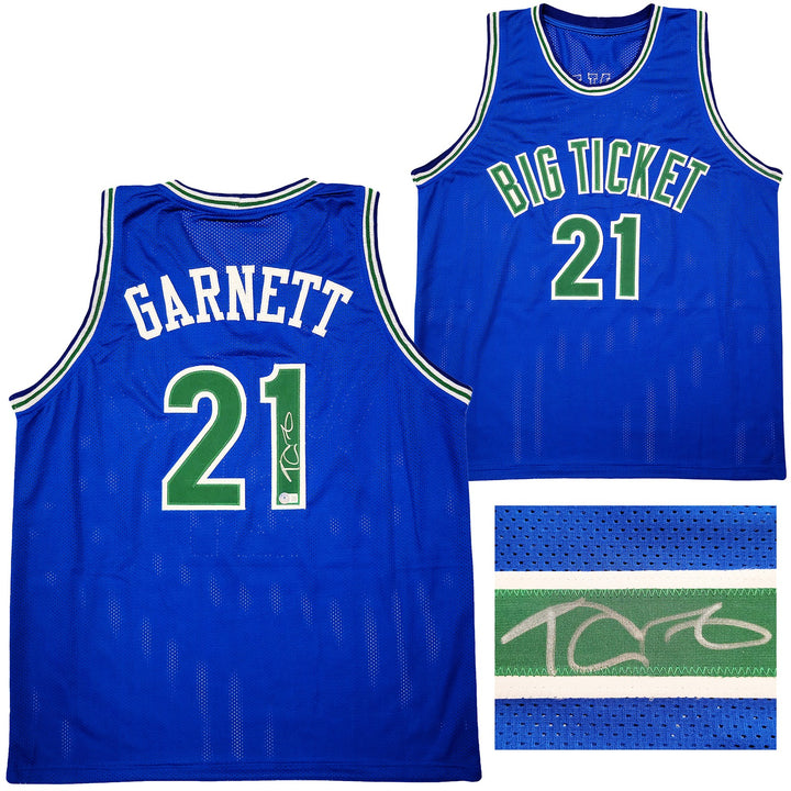 Minnesota Timberwolves Kevin Garnett Autographed Signed Blue Jersey Beckett