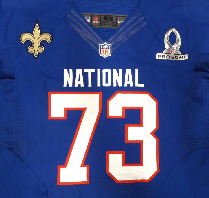 Saints Jahri Evans Signed Blue Nike Game Issued Jersey 2013 Pro Bowl Beckett