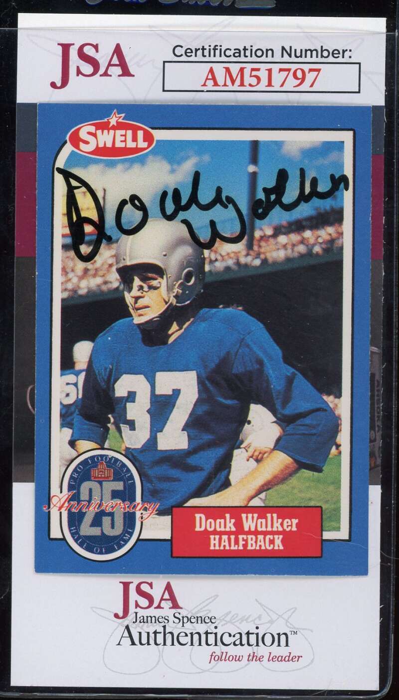 Doak Walker JSA Coa Signed 1988 Swell Greats Autograph