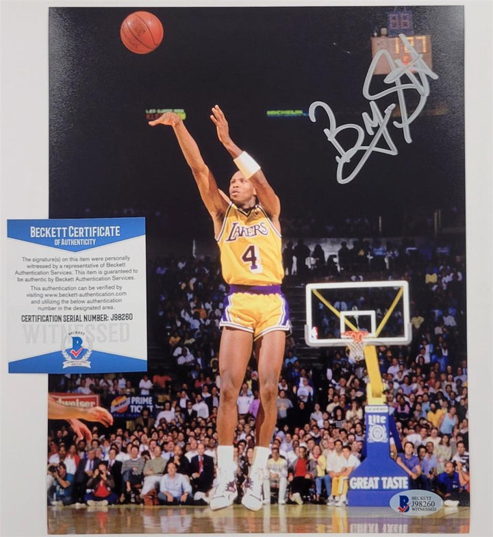 Byron Scott signed Los Angeles Lakers 8x10 Photo autograph ~ Beckett BAS Witness