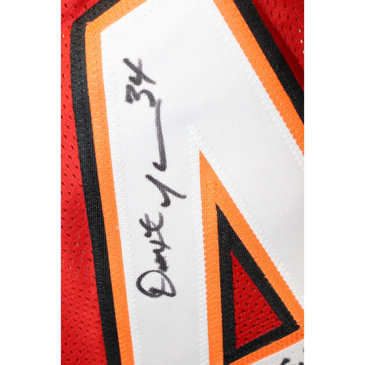 Dexter Jackson Autographed/Signed Pro Style Red Jersey SB MVP TRI 43423
