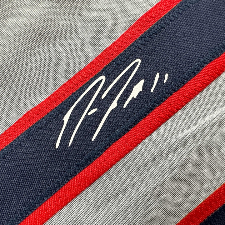 Facsimile Autographed Jose Ramirez Cleveland Grey Reprint Jersey Size Men's XL