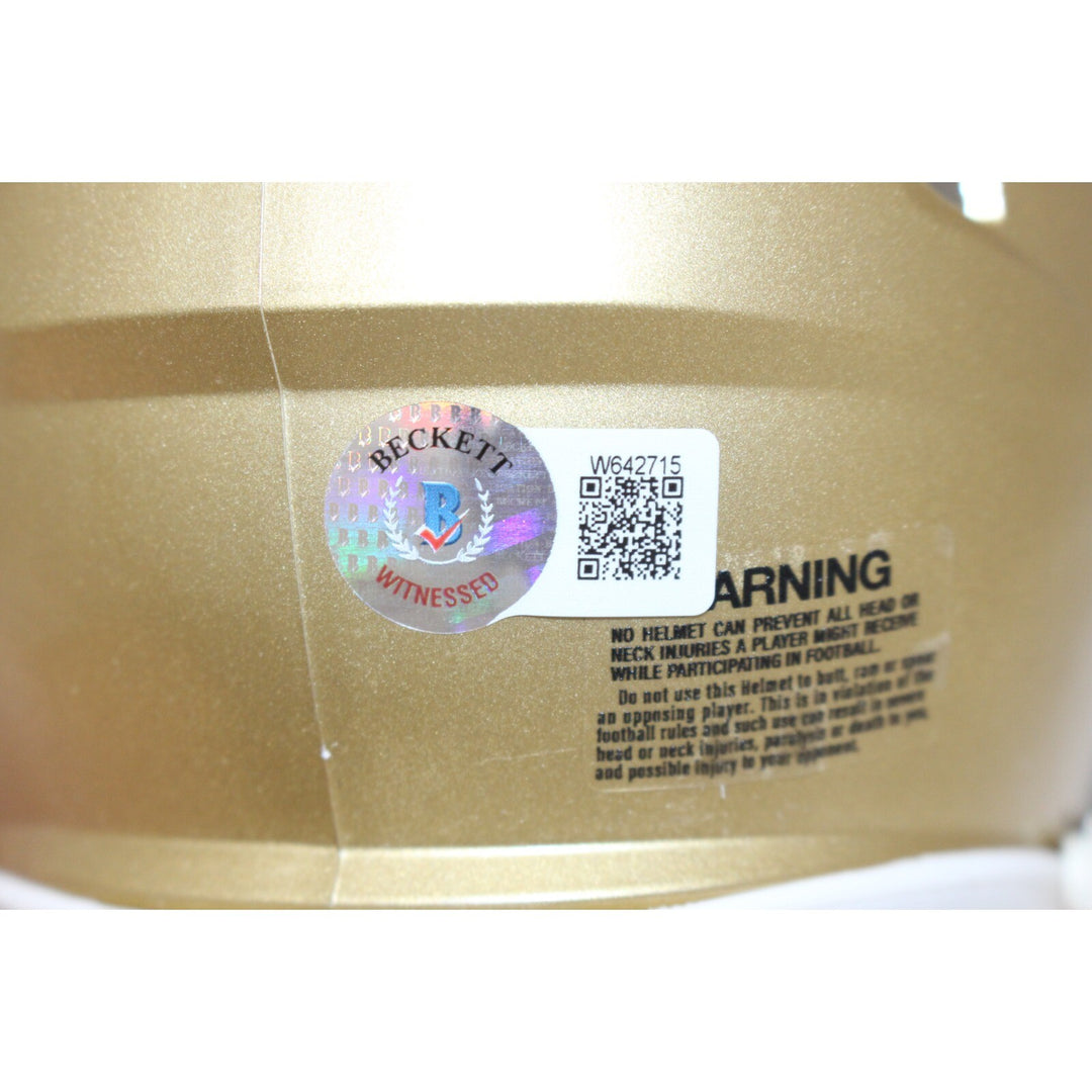 Rocket Ismail Signed Notre Dame Fighting Irish PLAC Mini Helmet Beckett 43028