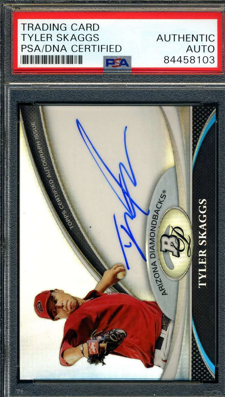 Tyler Skaggs PSA DNA Coa Signed 2011 Bowman Platinum Rookie Autograph