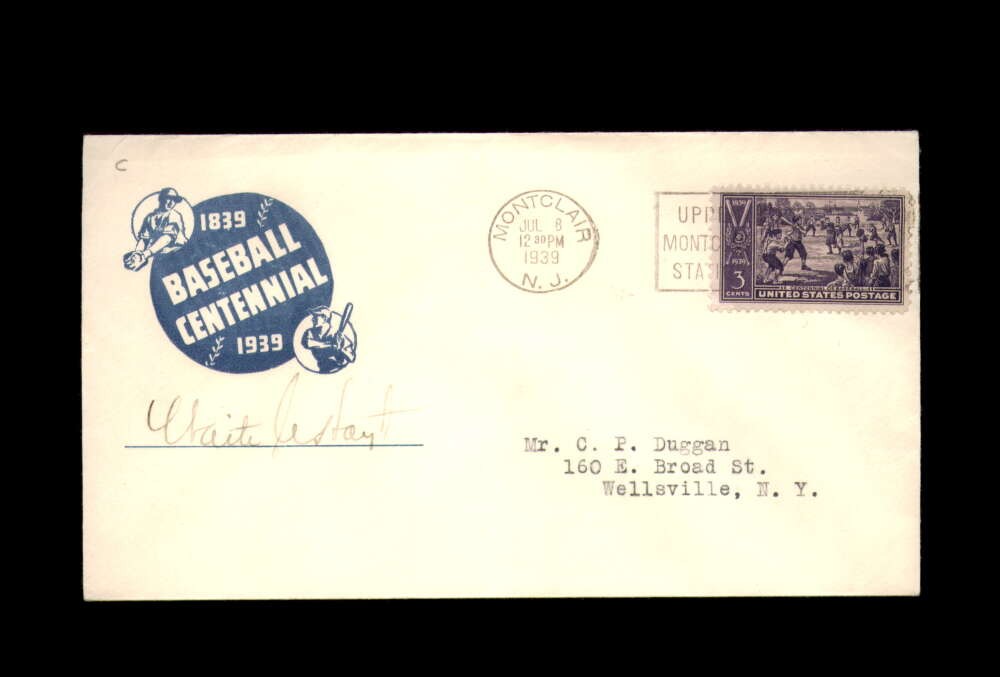 Waite Hoyt PSA DNA Signed FDC 1939 First Day Cover Cache Autograph