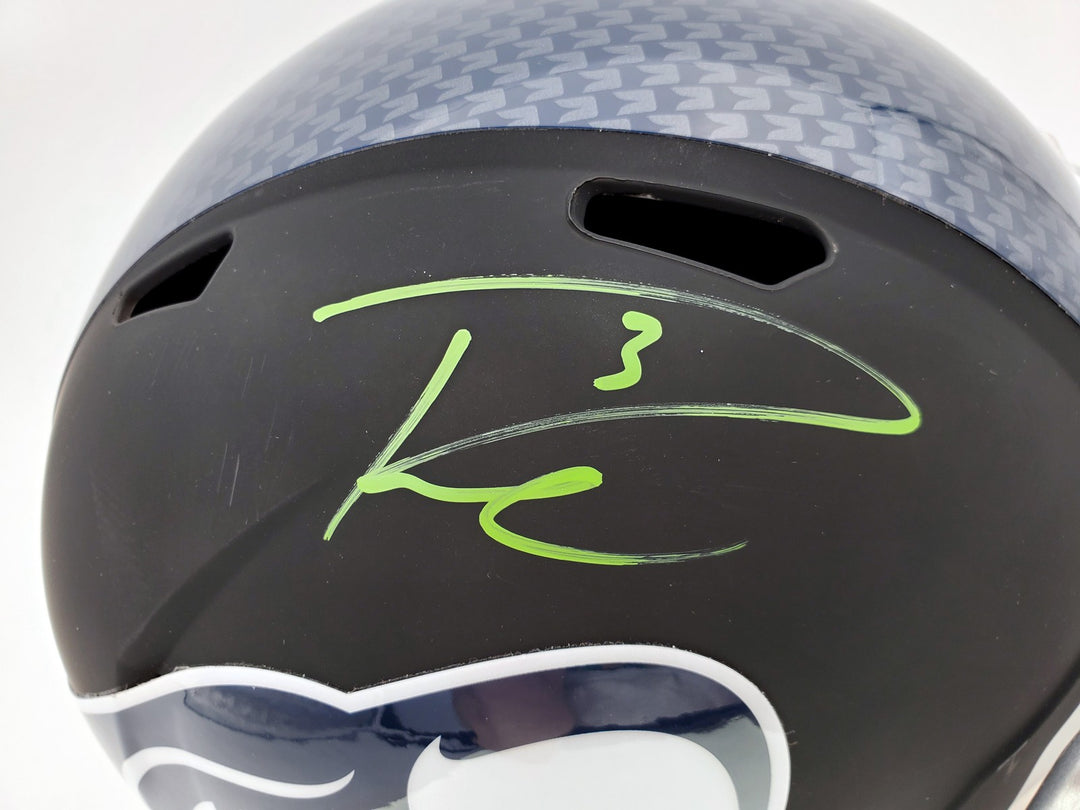 Russell Wilson Signed Seahawks Matte Black Speed Full Size Replica Helmet In