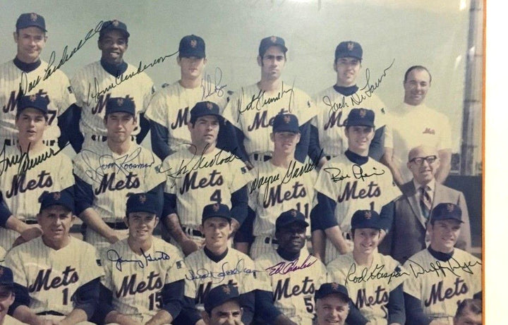 1969 NY Mets WS Champs team signed 16x20 photo 26 auto Nolan Ryan Tom Seaver COA