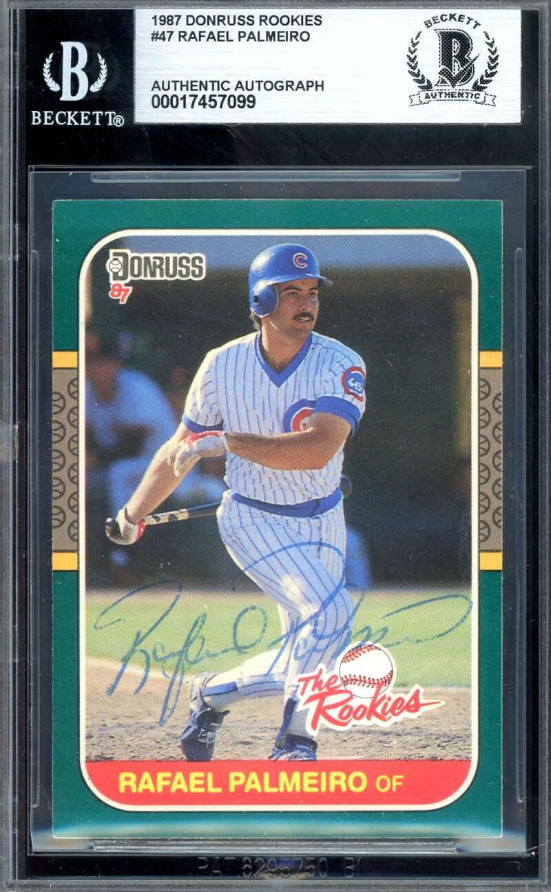 Rafael Palmeiro Beckett BAS Vintage Signed 1987 Donruss Rookies Autograph