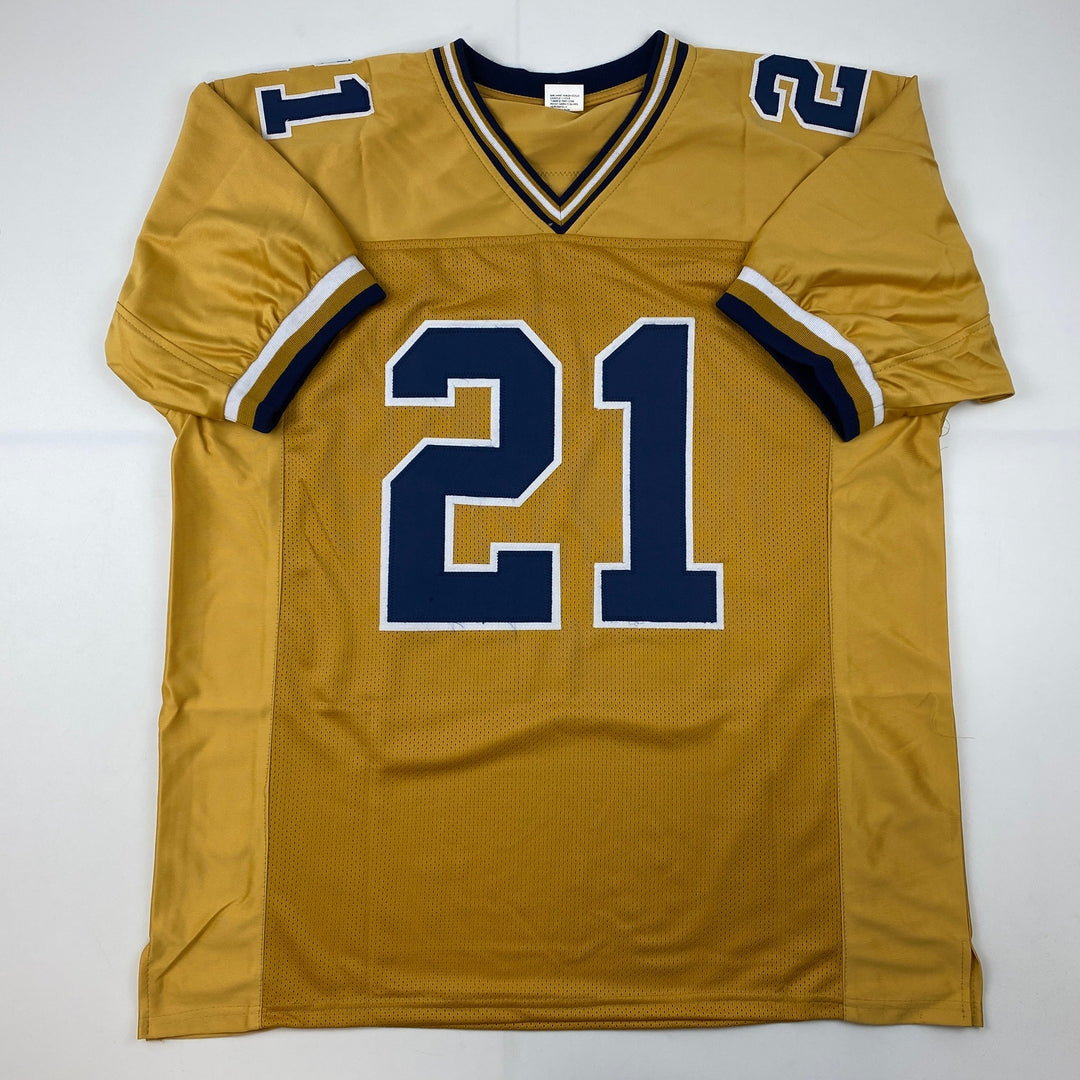 Facsimile Autographed Calvin Johnson Georgia Tech Gold Reprint Jersey Men's XL