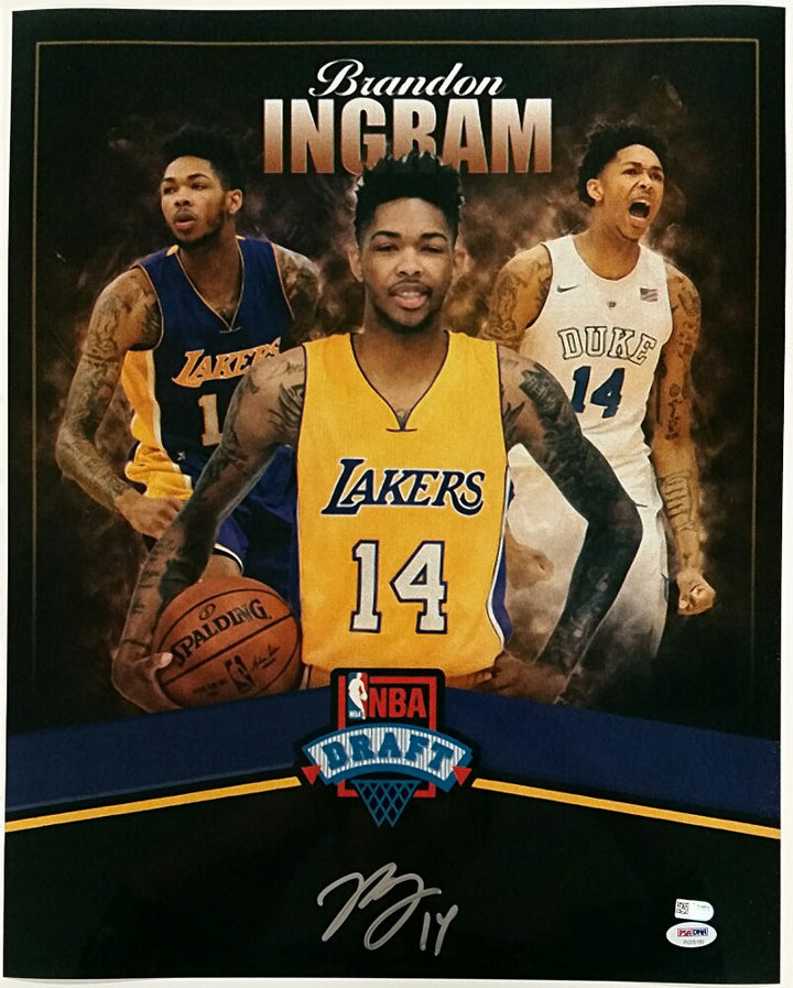 BRANDON INGRAM Signed Lakers 16x20 Metallic Photo PSA/DNA COA RookieGraph Auto